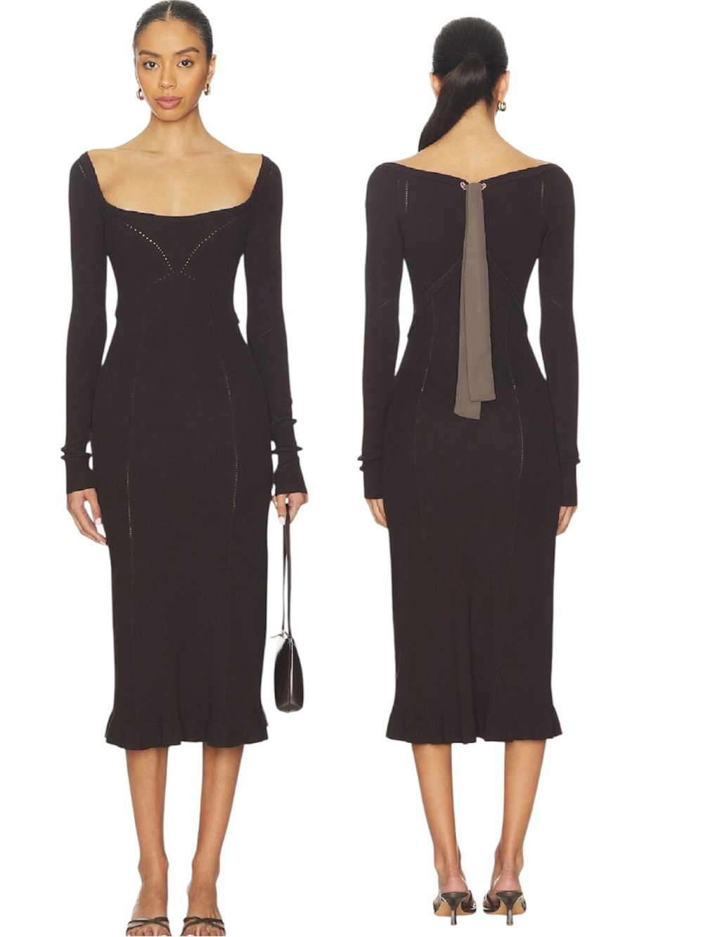 FREE PEOPLE Allister Long Sleeve Rib Midi Sweater Dress size medium